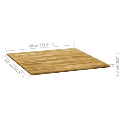 vidaXL Stalviršis, ąžuolo mediena, kvadratinis, 23mm, 80x80cm