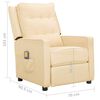 vidaXL Masažinis krėslas, kreminės spalvos, audinys