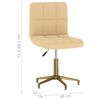 vidaXL Pasukamos valgomojo kėdės, 2vnt., kreminės spalvos, aksomas