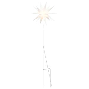 vidaXL Kalėdinis &scaron;viestuvas su kuoliuku ir LED, baltas, 57cm