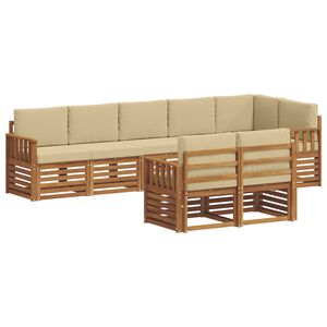 vidaXL Sofų komplektai su pagalve 8 pcs Natūralus ir bežinis