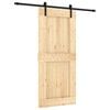 vidaXL Slankios durys 90 x 210 cm Natūrali ir juoda