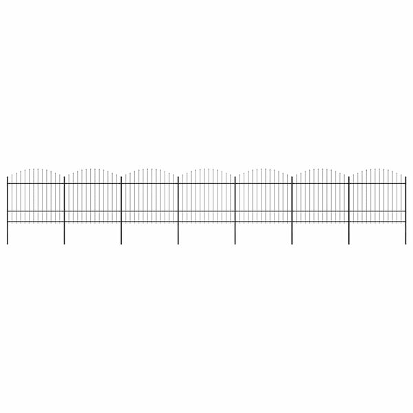 vidaXL Sodo tvora su ie&scaron;meliais, plienas, 1248x175 cm, juoda