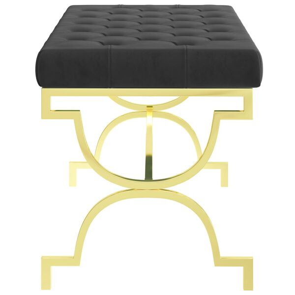 vidaXL Suoliukas, juodas, 99cm, aksomas ir nerūdijantis plienas