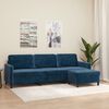 vidaXL Trivietė sofa su pakoja, mėlynos spalvos, 210cm, aksomas