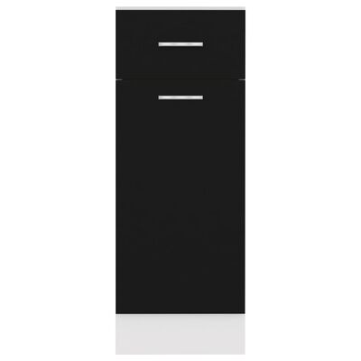 vidaXL Apatinė spintelė su stalčiumi, juoda, 30x46x81,5cm, MDP