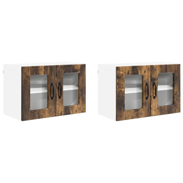 vidaXL Virtuvės spintelė 2 pcs Rūkyta ąžuolas 60 x 31 x 40 cm