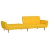 vidaXL Dvivietė sofa-lova su pakoja, geltonos spalvos, audinys