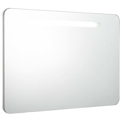 vidaXL Veidrodinė vonios spintelė su LED apšvietimu, 80x9,5x55 cm