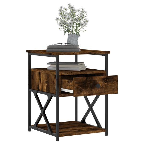 vidaXL Naktinės spintelės, 2vnt., dūminio ąžuolo, 40x42x55cm, mediena