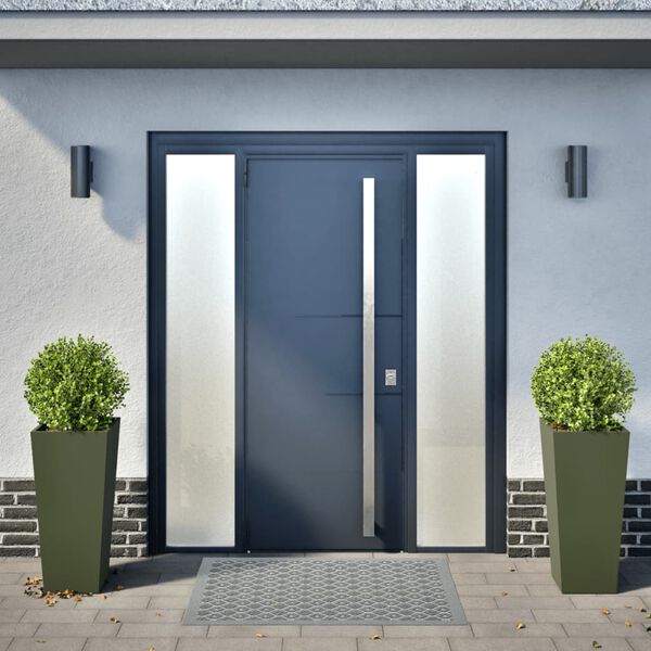 vidaXL Sodo loveliai, 2vnt., alyvuogių žali, 35x35x75cm, plienas