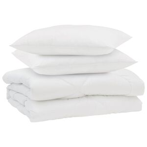 vidaXL Vasaros antklodė su pagalve 3 pcs Balta Mikropluo&scaron;tas