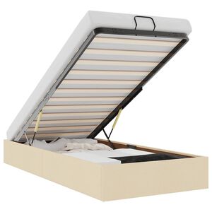 vidaXL Osmanų lovos rėmas be čiužinio, kreminis, 90x190cm, audinys