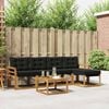 vidaXL Lauko sofos komplektas su pagalve 6 pcs Natūrali ir juoda