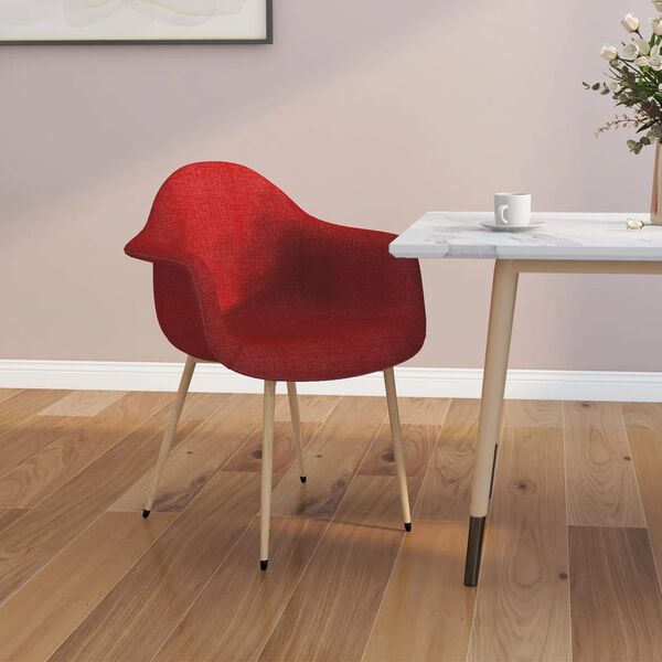 vidaXL Valgomojo kėdė, raudonojo vyno spalvos, audinys