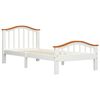 vidaXL Lovos rėmas su 2 stalčiais, baltas ir ąžuolo, 90x200cm, pu&scaron;is