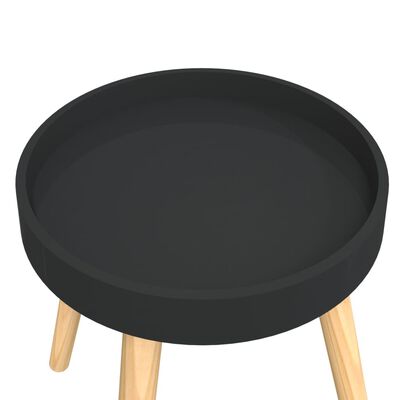 vidaXL Šoninis staliukas, juodas, 38x38x40cm, apdirbta mediena/pušis
