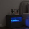 vidaXL Naktinė spintelė su LED lemputėmis, juodos spalvos, 50x40x45cm