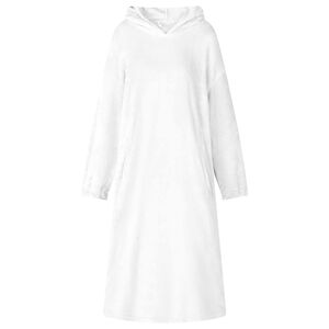 vidaXL Antklodė-džemperis su gobtuvu Balta m Flanelė