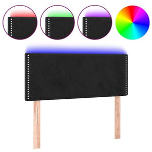 vidaXL Galvūgalis su LED, juodos spalvos, 100x5x78/88cm, aksomas