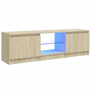 vidaXL TV spintelė su LED ap&scaron;vietimu, ąžuolo spalvos, 120x30x36cm