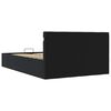 vidaXL Lovos rėmas su LED/daiktadėže, juodas, 140x200cm, dirbtinė oda