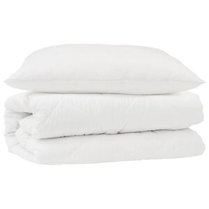 vidaXL Antklodžių rinkinys su pagalve 2 pcs Balta Mikropluo&scaron;tas