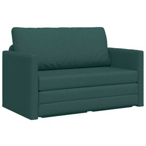 vidaXL Sofa lova 110cm Tamsiai žalia audinys
