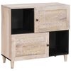 vidaXL Kabalas Balta i&scaron;blukinta 80 x 33 x 75 cm Kietas mango medis
