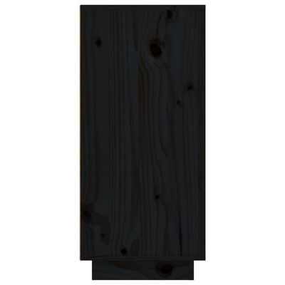 vidaXL Šoninė spintelė, juoda, 111x34x75cm, pušies medienos masyvas