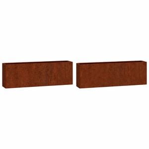 vidaXL Sieniniai loveliai, 2vnt., rūdžių, 53x10x17cm, Corten plienas