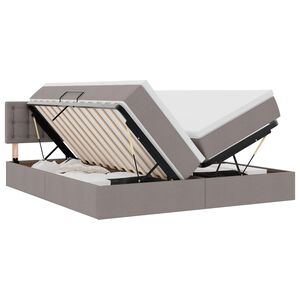 vidaXL LED saugojimo lova su čiužiniu Taupe 180 x 200 cm Audinys