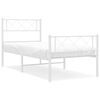 vidaXL Lovos rėmas su galvūgaliu/kojūgaliu, baltas, 107x203cm, metalas