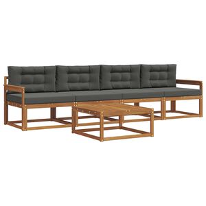 vidaXL Lauko sofos komplektas su pagalve 5 pcs Natūralus ir antracitas