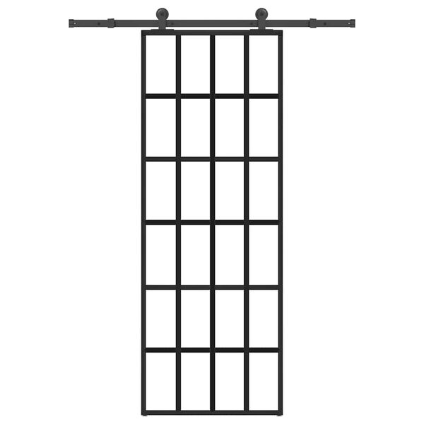 vidaXL Stumdomos durys su įrangos rinkiniu, 76x205cm, ESG ir aliuminis