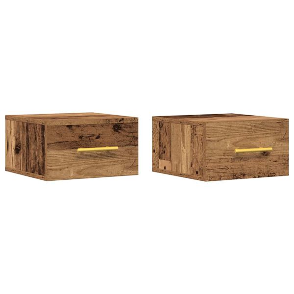 vidaXL &Scaron;alia lovos spintelė 2 pcs Senas medis 35 x 35 x 20 cm