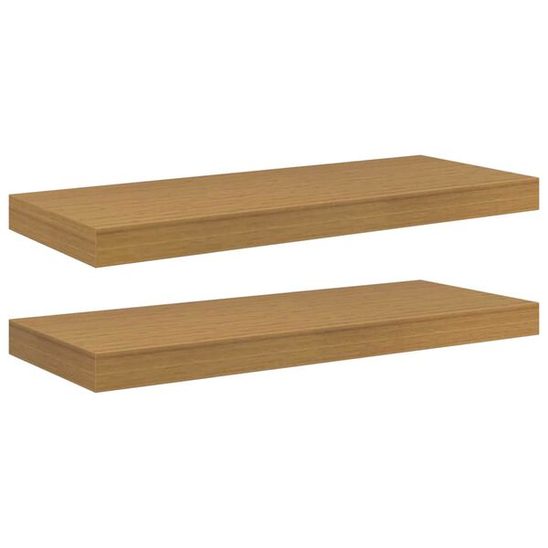 vidaXL Sieninė lentyna 2 pcs Smėlio 60 x 23,5 x 4 cm Apdirbta mediena