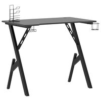 vidaXL Žaidimų stalas su Y formos kojelėmis, juodas, 90x60x75cm