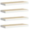 vidaXL Pakabinamos lentynos, 4vnt., ąžuolo/baltos, 60x23,5x3,8cm, MDF