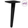 vidaXL Stovinčios kojos 12 vnt. Juoda 56 x 56 x 100 mm Geležis