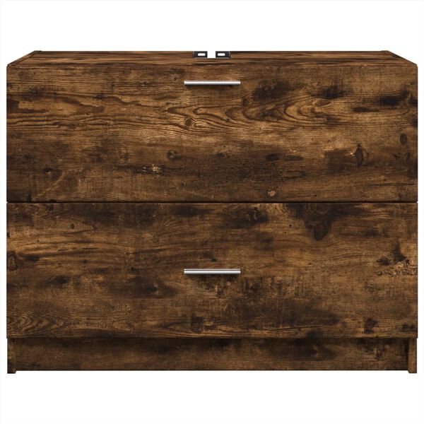 vidaXL Spintelė praustuvui, dūminio ąžuolo, 78x37x59cm, mediena