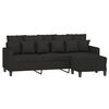 vidaXL Trivietė sofa su pakoja, juodos spalvos, 180cm, audinys