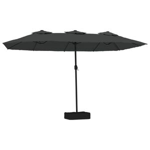 vidaXL Dvigubas sodo skėtis nuo saulės su LED, antracito, 449x265cm