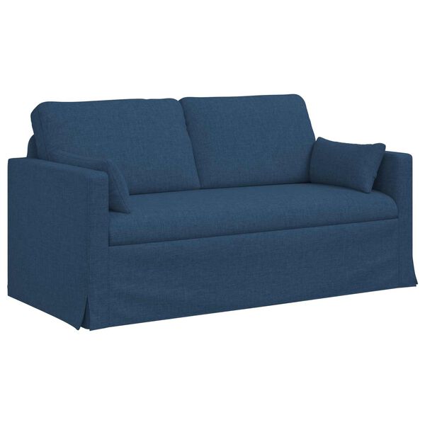 vidaXL Sofa Mėlyna Bendri matmenys: 158 x 78 cm (P X G x A) Aksomas