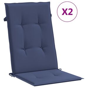 vidaXL Kėdės pagalvėlės, 2vnt., tamsiai mėlynos, audinys