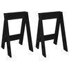 vidaXL Taburetės, 2vnt., juodos, 40x40x60cm, pušies medienos masyvas