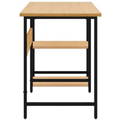 vidaXL Kompiuterio stalas, juodas/ąžuolo, 105x55x72cm, MDF ir metalas