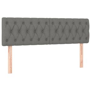 vidaXL Galvūgaliai, 2vnt., tamsiai pilki, 72x7x78/88cm, audinys