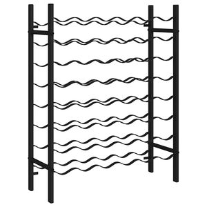 vidaXL Stovas vynui skirtas 48 buteliams, juodos spalvos, metalas