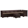 vidaXL 6-vietė Sodo Sofa Su Pagalvėlėmis Rataniniu I&scaron;vaizdu PP Ruda